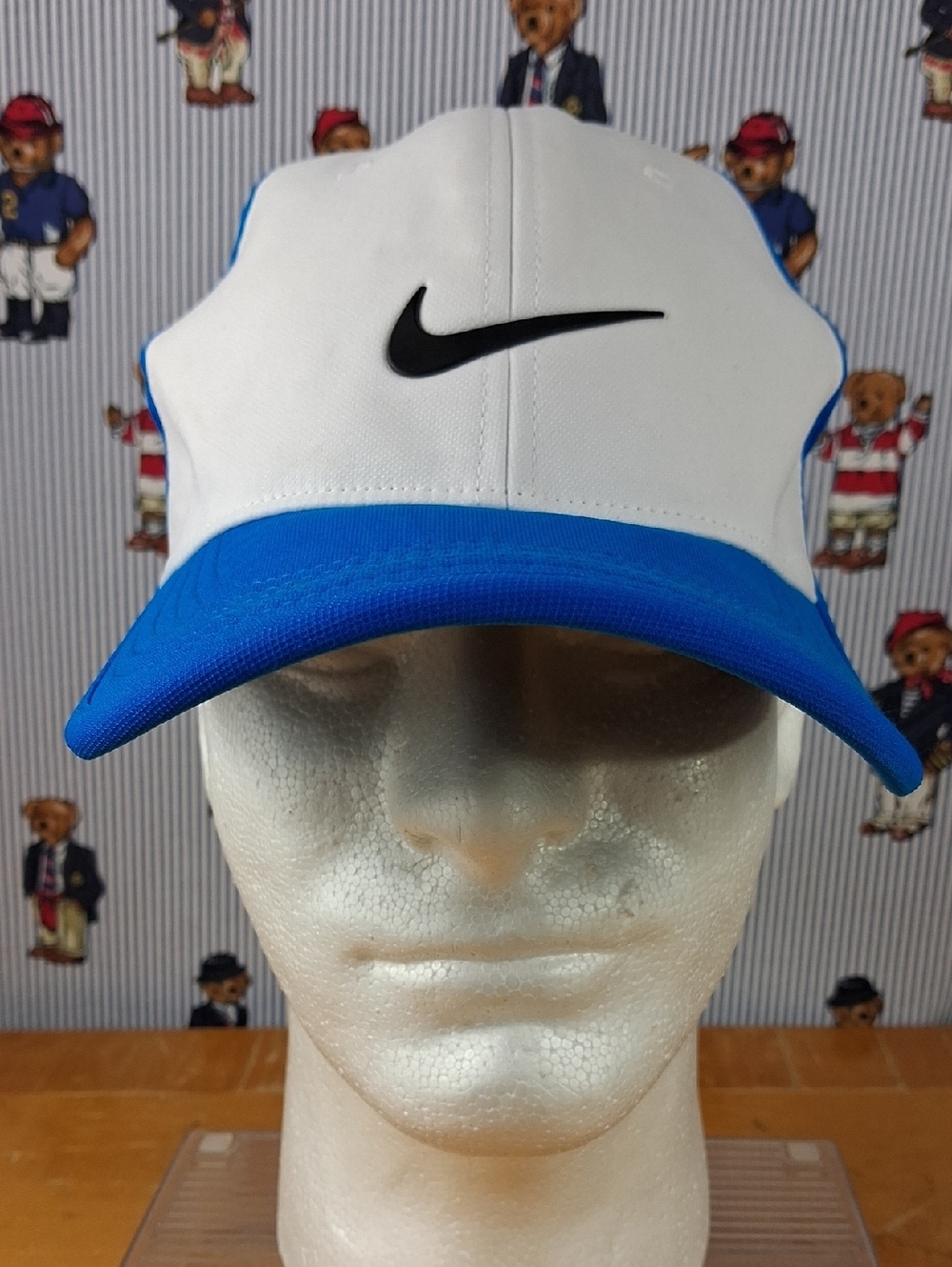 Nike Golf RZN Vspor Quick Dry Performance Adjustable Strap Blue & White Golf Hat